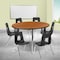 Flash Furniture 47.5" Circle Wave Oak Table Set-18" Stack Chairs XU-GRP-18CH-A48-HCIRC-OAK-T-A-GG - alternate 1